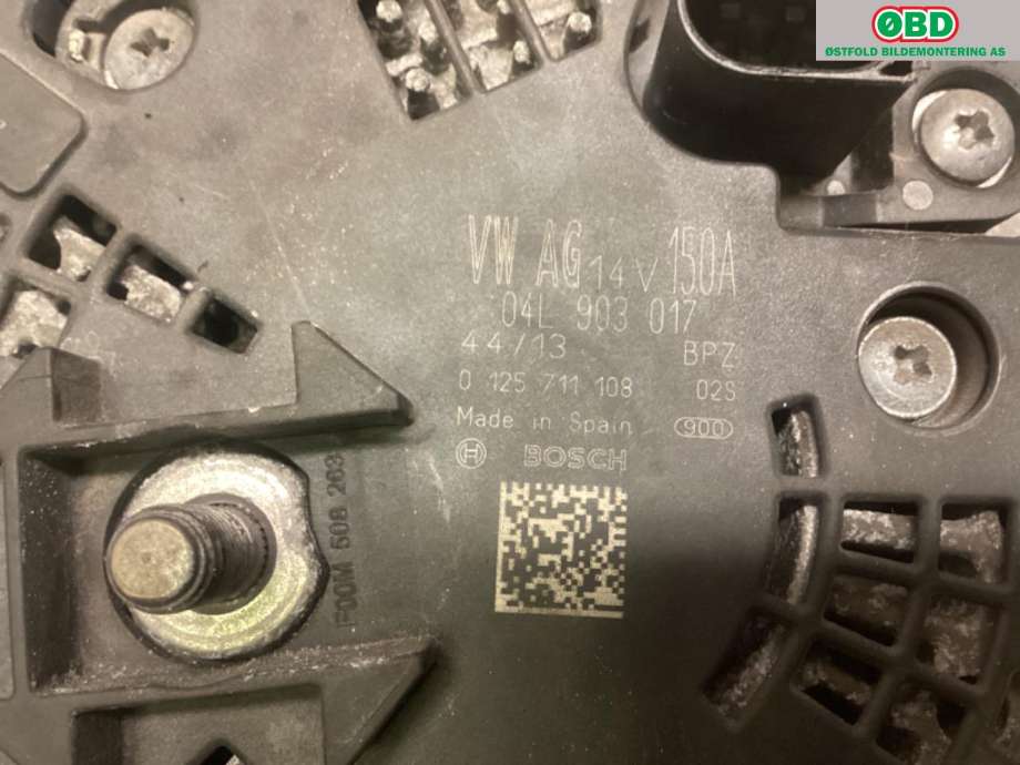 Dynamo til Audi A4 2007-2014 (Type IV) (B8) (B8) (AUDI|03L 903 017 E|)