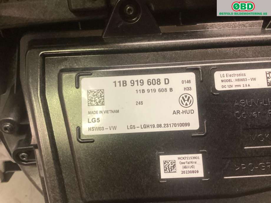 Instrumentpanel til Škoda Enyaq 2021-->> (SKODA|11B 919 608 D|)