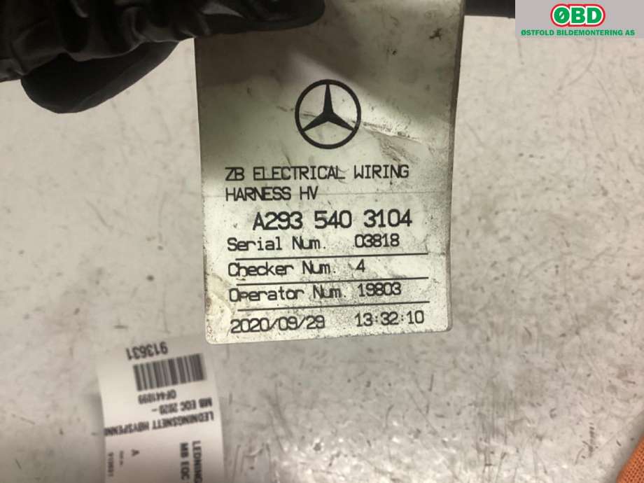 Kabel høy volt (HV) hybrid til Mercedes EQC 2019-->>  (MERCEDES||A2935403104)