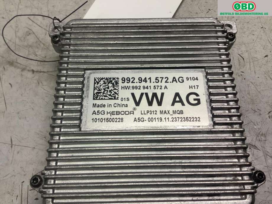 Styreenhet xenon/ballast til VW ID.3 2020-->>  (VOLKSWAGEN|992 941 572 AG|)