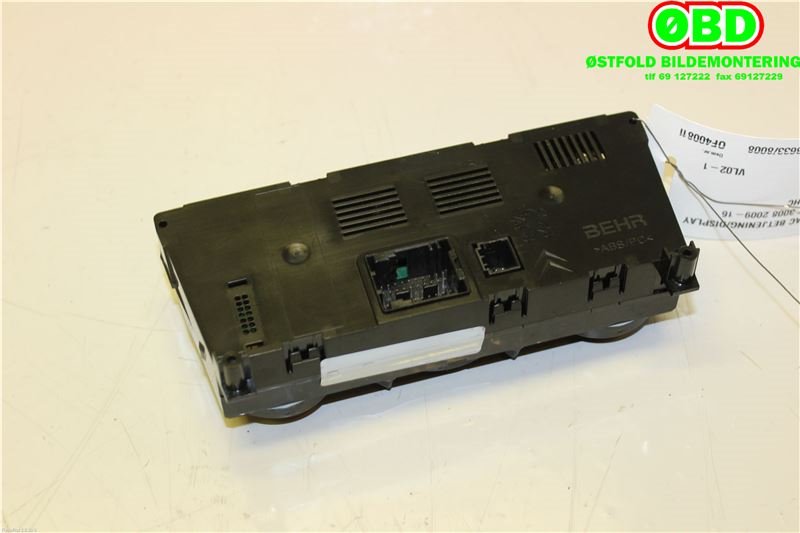 Varmeapparat betjening til Peugeot 3008 2009-2016 (Type I)  (PEUGEOT|6452Y3||96738322XT)