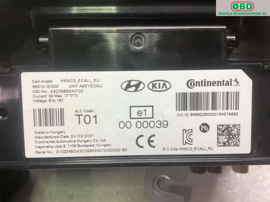 Styreenhet diverse til Hyundai Ioniq 5 2021-->>  (HYUNDAI|96510GI000|)
