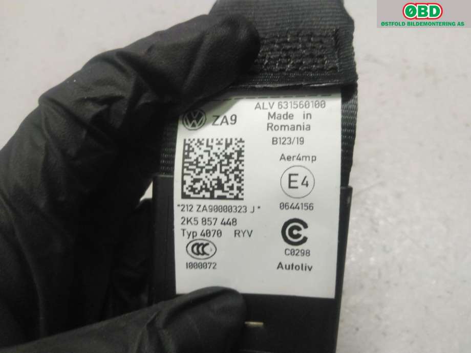 Airbag beltestrammer til VW Caddy 2015-2020 (Type III, Fase 3) (VOLKSWAGEN 5-seter|2K5 857 448|)