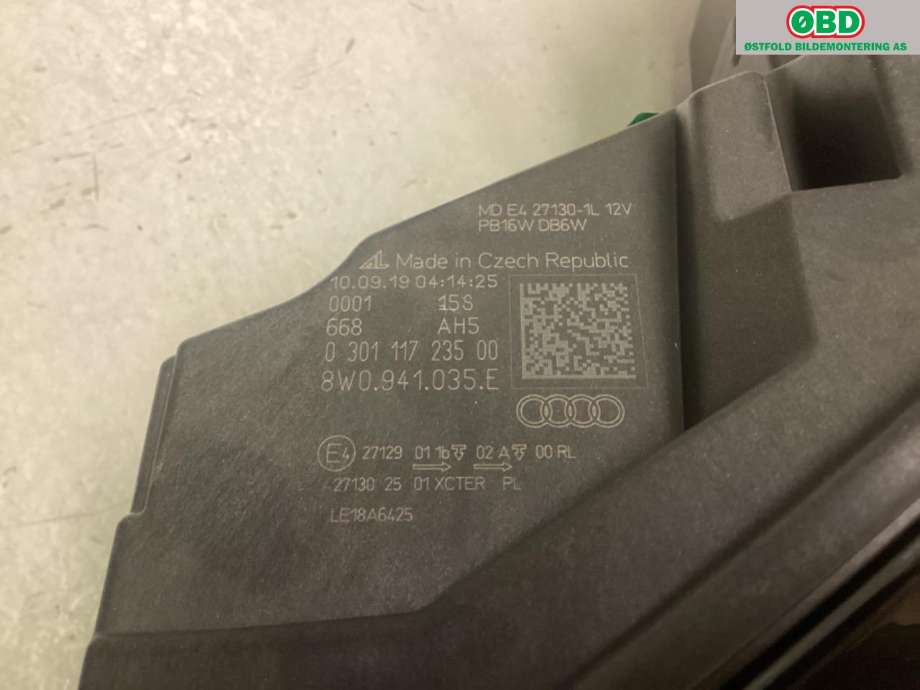 Frontlykt venstre xenon til Audi A4, Allroad 2016-->> (Type II) (B9) (B9) (8W0 941 035 E|)