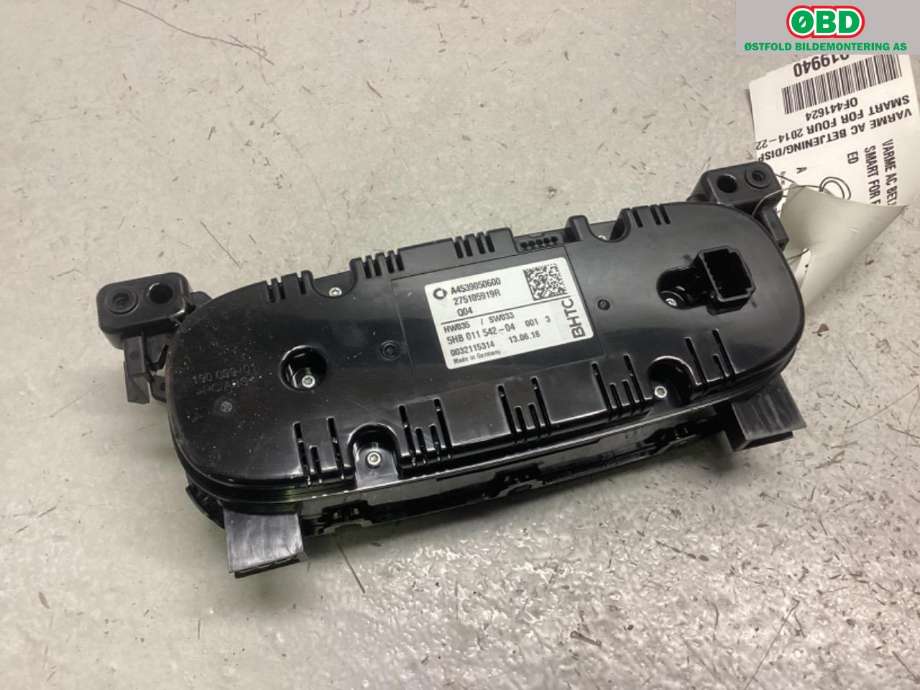 Varmeapparat betjening til Smart Forfour 2015-->> (Type II) (W453) (W453) (SMART|)