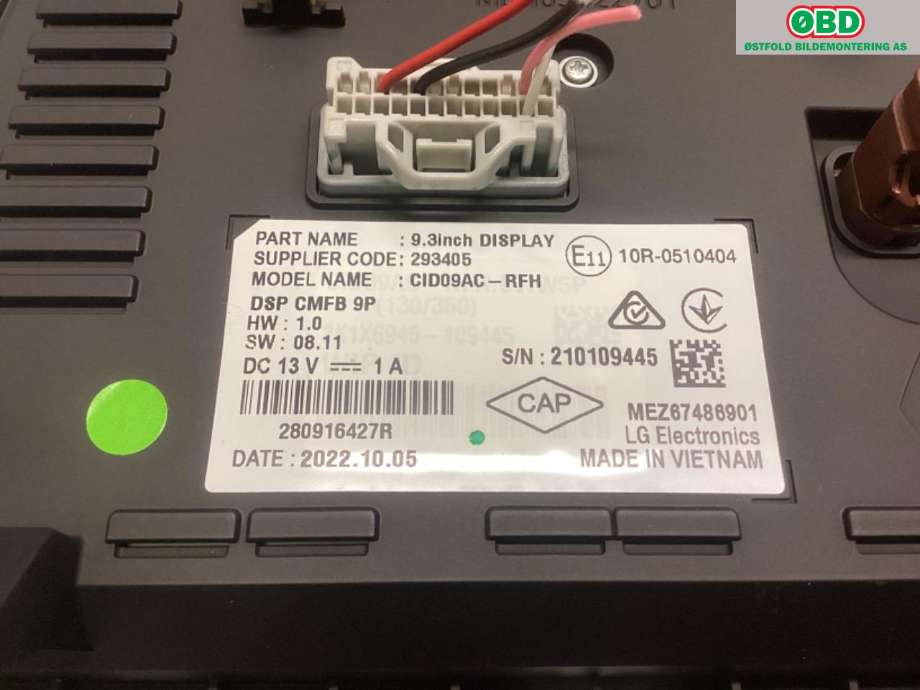 Instrument kjørecomputer til Renault Captur 2020-->> (Type II) (RENAULT|280916427R|)