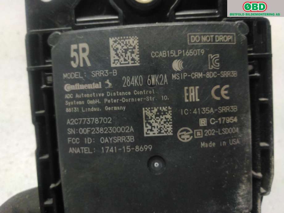 Sensor radar til Nissan Leaf 2018-->> (Type II)  (NISSAN|284K06WK2A|)