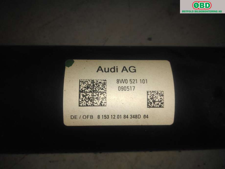 Mellomaksel til Audi A4, Allroad 2016-->> (Type II) (B9) (B9) (AUDI|8W0 521 101|8W0 521 101 J|)