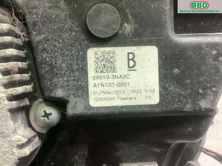 Frontlykt høyre halogen til Nissan Leaf 2011-2017 (Type I) (NISSAN|260103NA3C|)