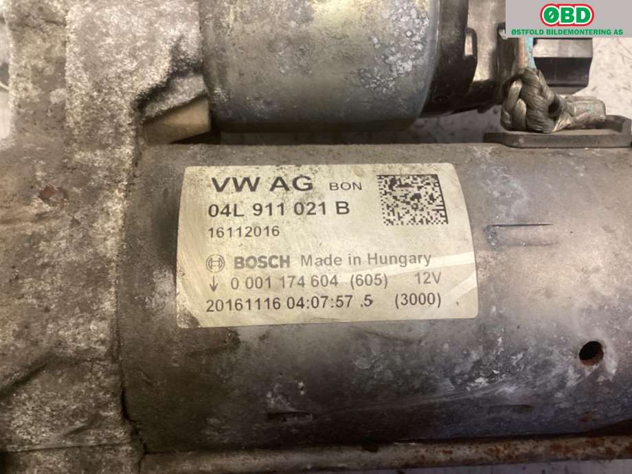 Starter diesel til Audi A4 2015-2019 (Type V, Fase 1) (B9) (B9) (AUDI|04L 911 021 B|)