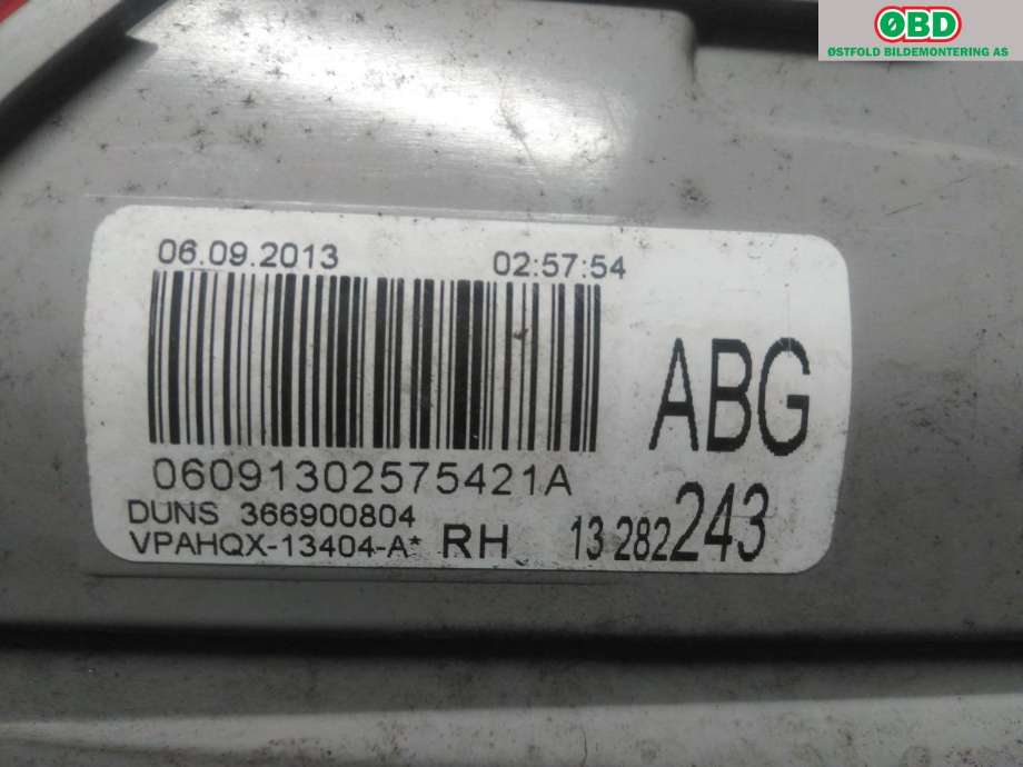 Baklykt høyre indre til Opel Astra J 2010-2015 (OPEL|13282247|)