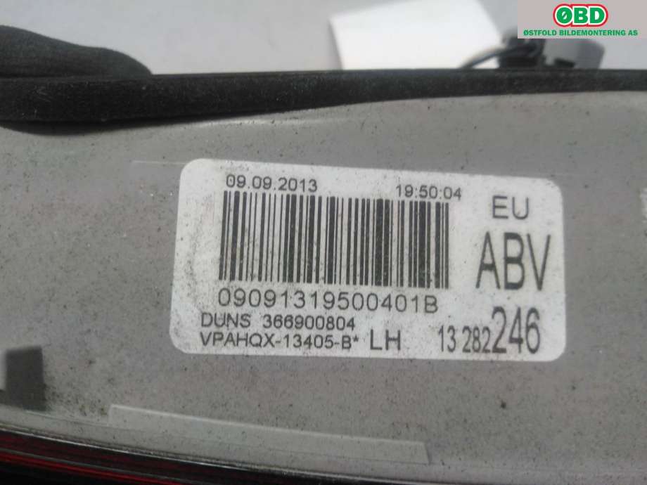 Baklykt venstre indre til Opel Astra J 2010-2015 (OPEL|13282246|)
