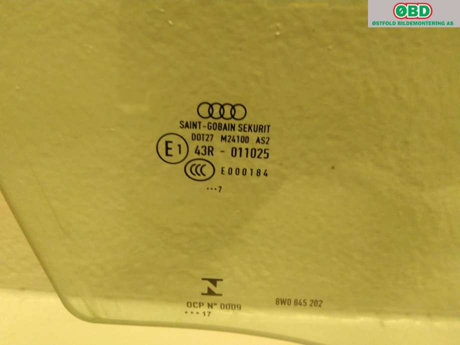 Siderute høyre foran til Audi A4, Allroad 2016-->> (Type II) (B9) (B9) (AUDI|8W0 845 202|)