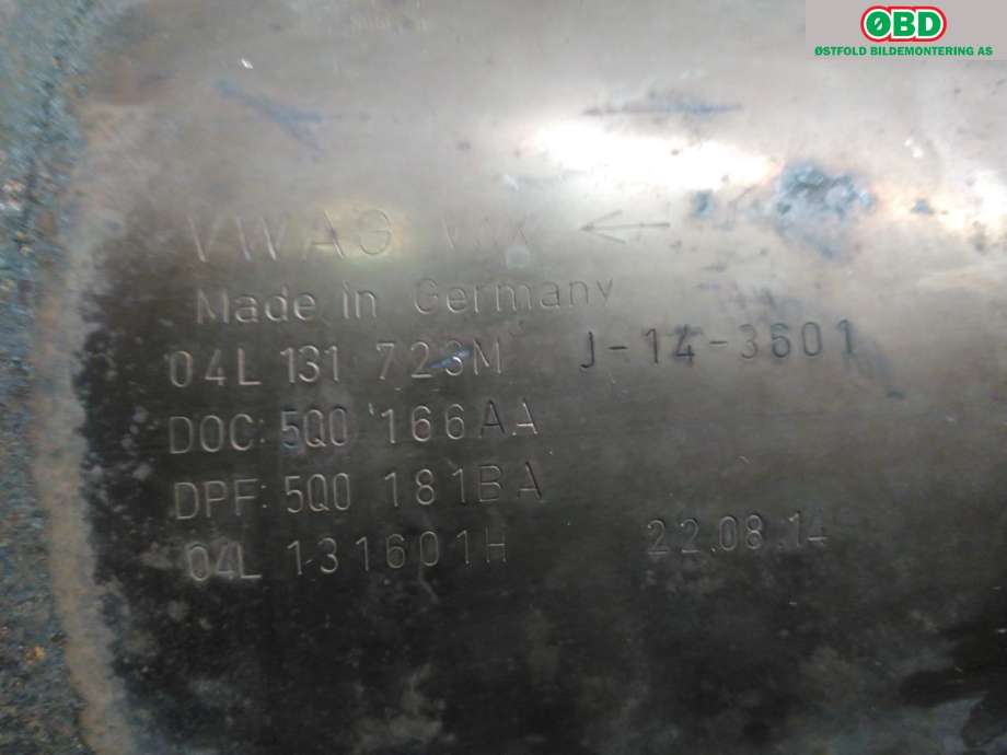 Partikkelfilter til Škoda Octavia 2013-2016 (Type III, Fase 1)  (SKODA|04L 131 602 EX|)