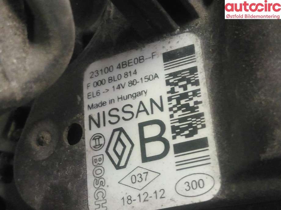 Dynamo til Nissan Qashqai 2014-2021 (Type II)  (NISSAN|231004BE0B|)