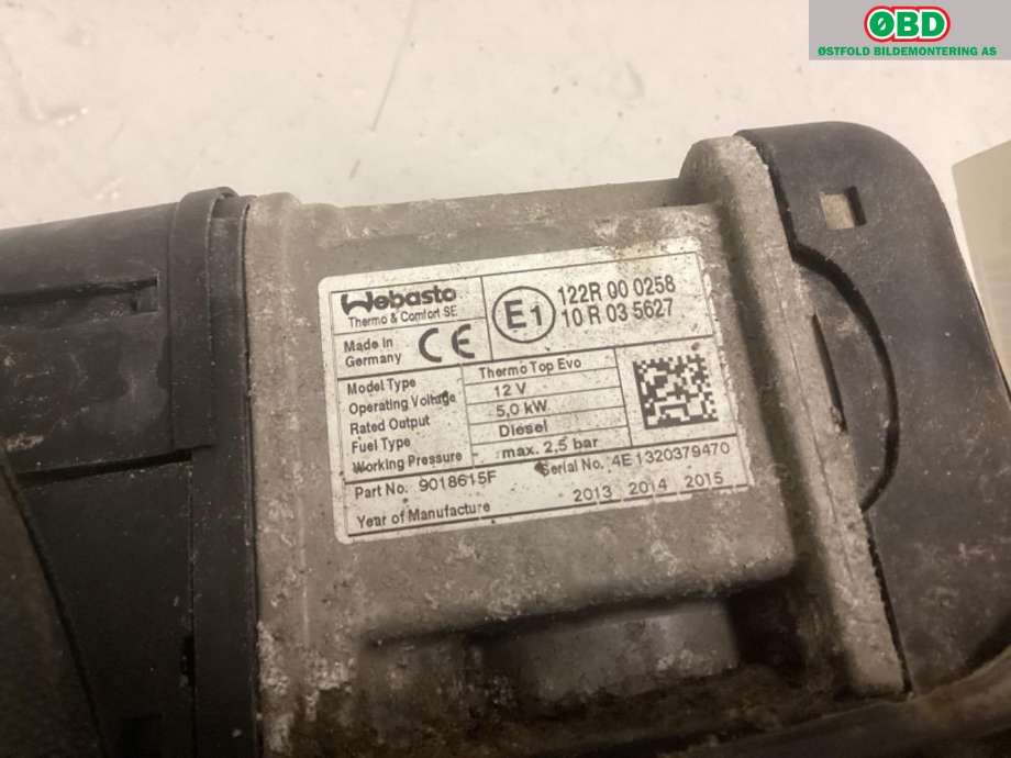 Dieselvarmer til Peugeot 508 2014-2018 (Type I, Fase 2)  (PEUGEOT|6462 AE|)