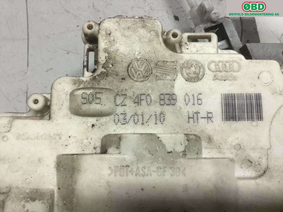 Låsekasse høyre bak til Audi A3 2009-2012 (Type II, Fase 2)  (AUDI|4F0 839 016|)