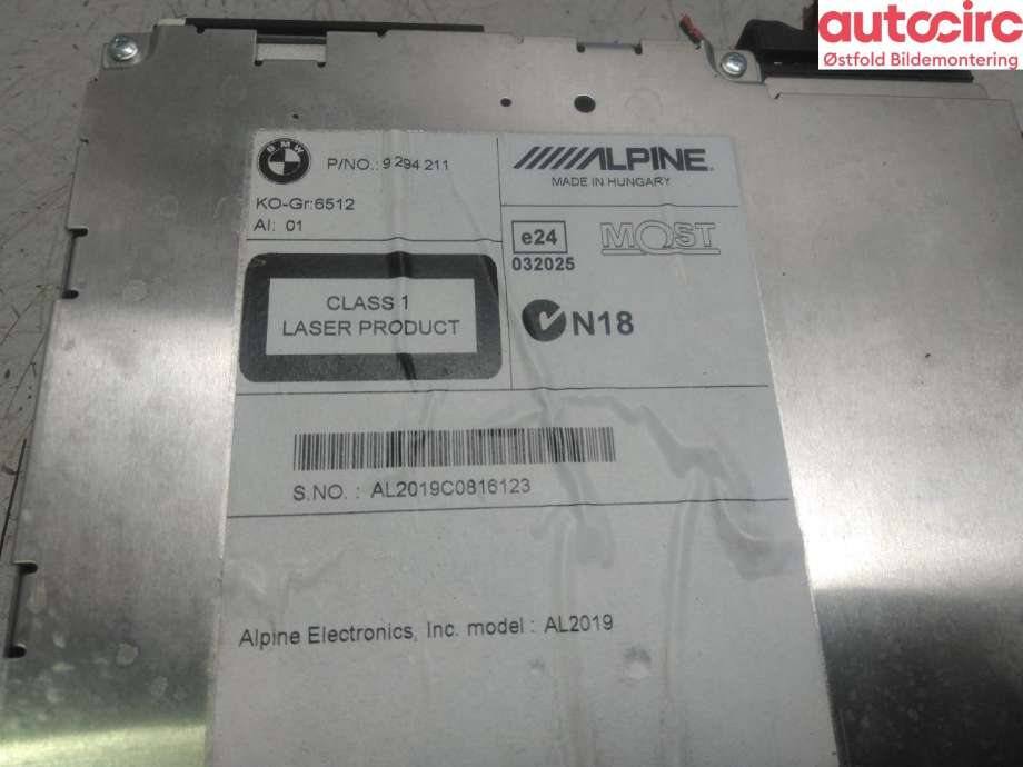 Bilstereo navigasjon til BMW 5-Serie 2010-2017 (F10/F11) (F10/F11) (BMW|65 12 9 364 122|)