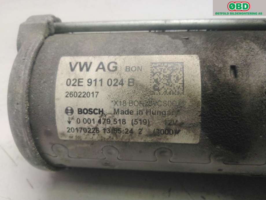 Starter til Škoda Octavia 2017-2020 (Type III, Fase 2)  (SKODA|02E 911 024 D|)
