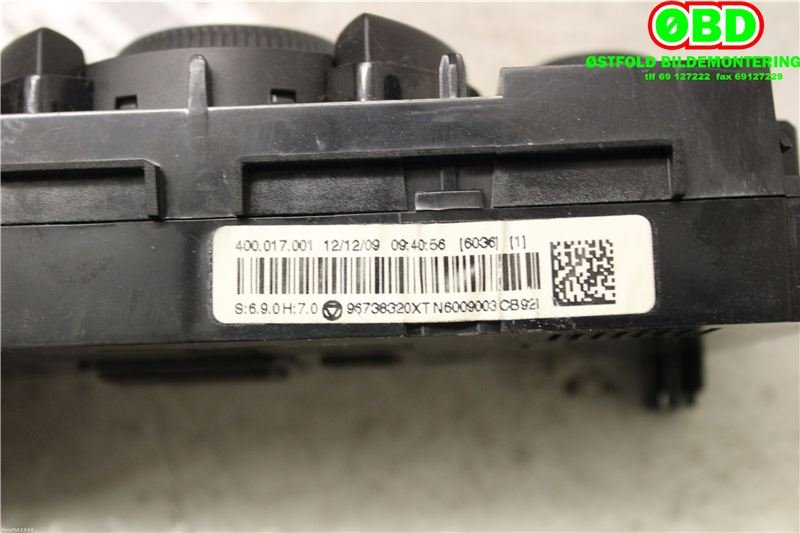Varmeapparat betjening til Peugeot 3008 2009-2016 (Type I)  (PEUGEOT|6452P3|6452W5|96738320XT)