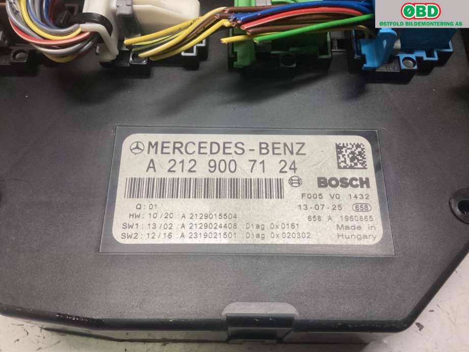 Sikringsboks til Mercedes E-Klasse 2013-2016 (Fase 2) (W212) (W212) (MERCEDES|A 212 900 29 27||A2129007124)