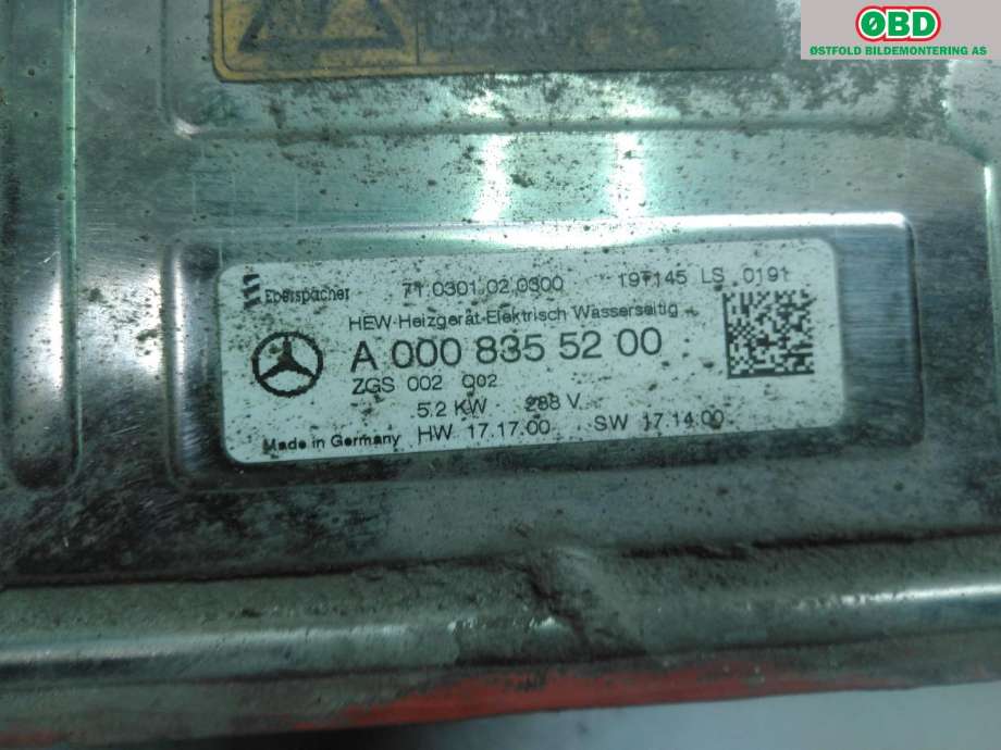 Motorvarmer elektrisk til Mercedes C-Klasse 2018-2021 (Fase 2) (W205) (W205) (MERCEDES|A 000 835 52 00|)