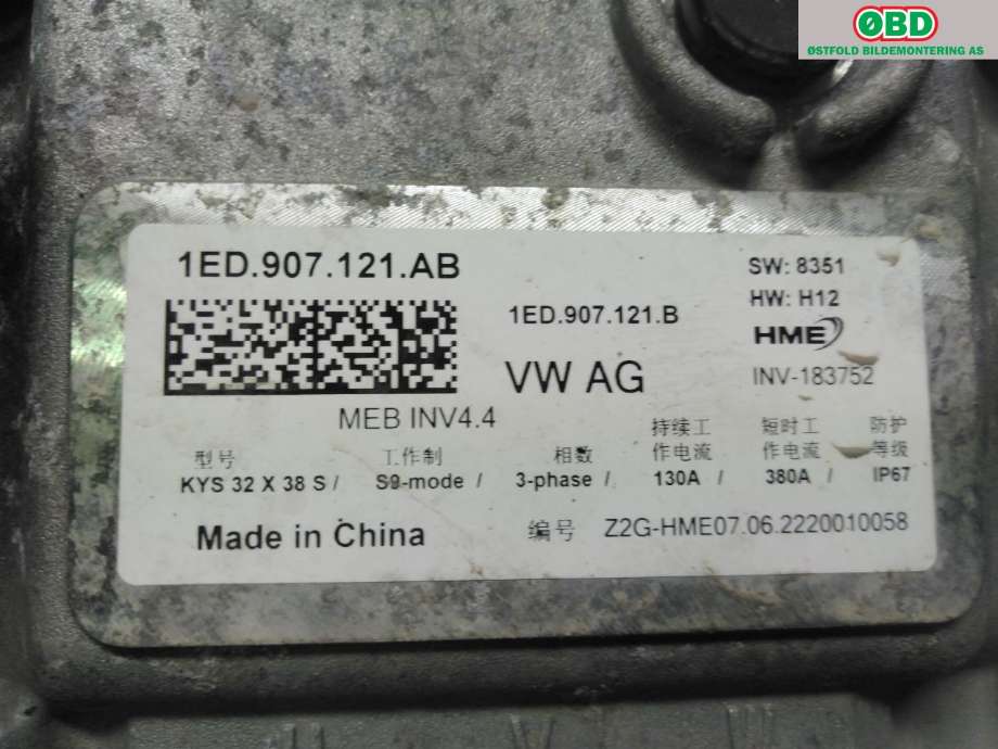 Inverter elbil til VW ID.5 2022-->> (VOLKSWAGEN ID.5|1ED 998 121 A||1ED907121AB)