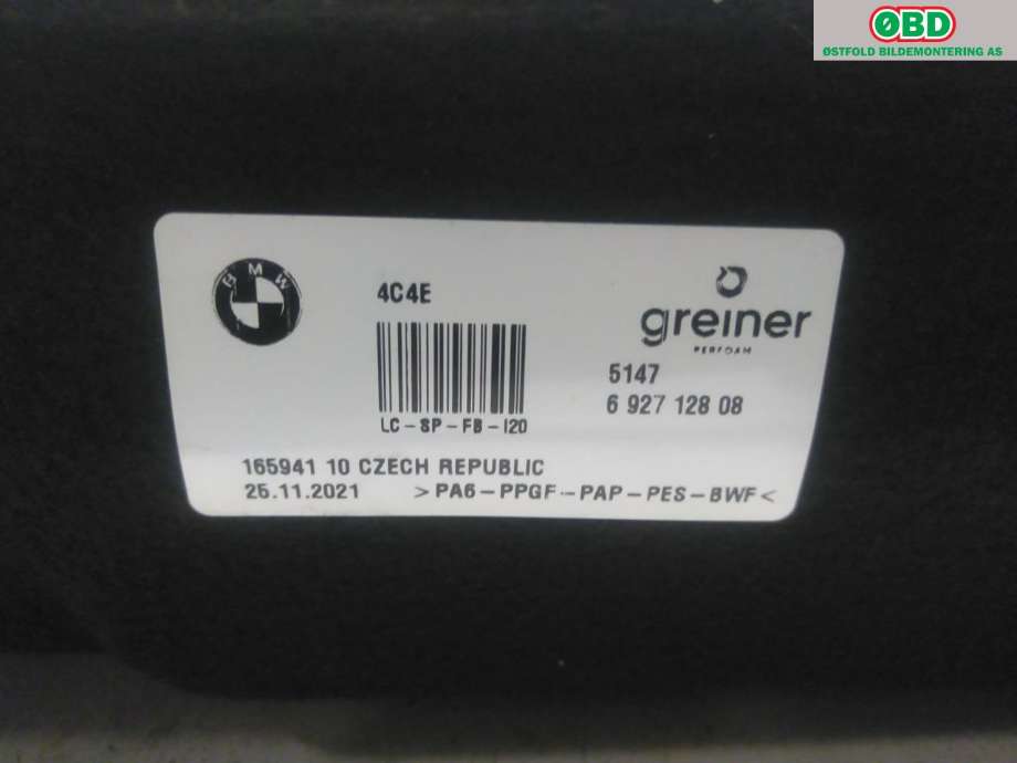 Bagasjerom teppe/gulvplate til BMW iX 2021-->> (I20) (I20) (BMW iX xDrive50|51 47 6 927 128|)