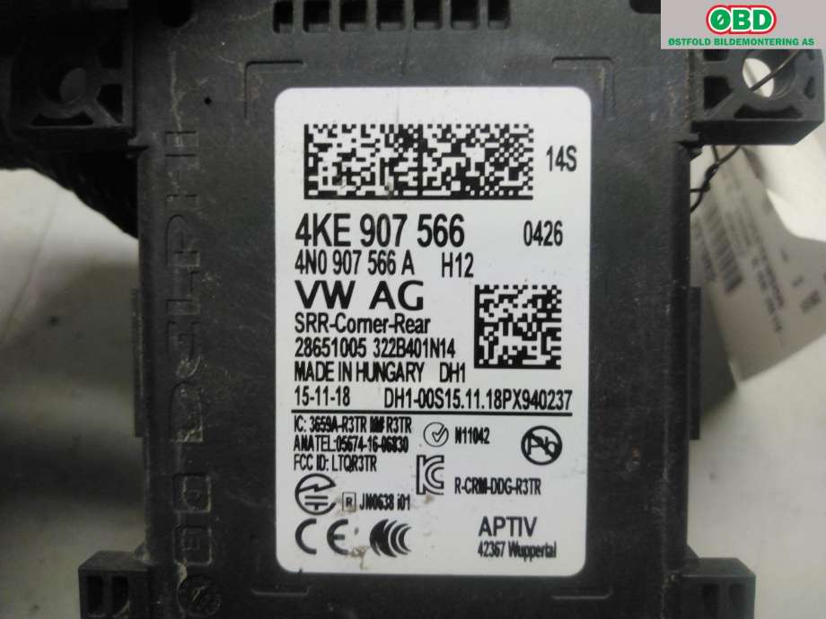 Sensor radar til Audi e-tron 2018-->>  (AUDI|4KE 907 566|4N0 907 566 AA|)