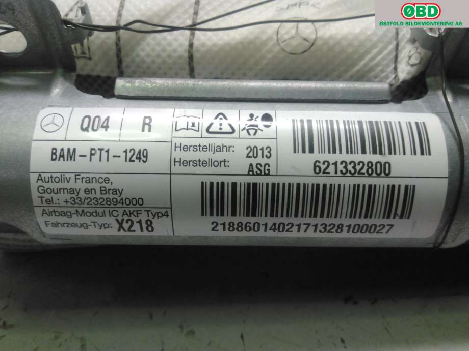 Airbag gardin høyre til Mercedes CLS 2011-2017 (C218) (C218) (MERCEDES|A 218 860 14 02|)