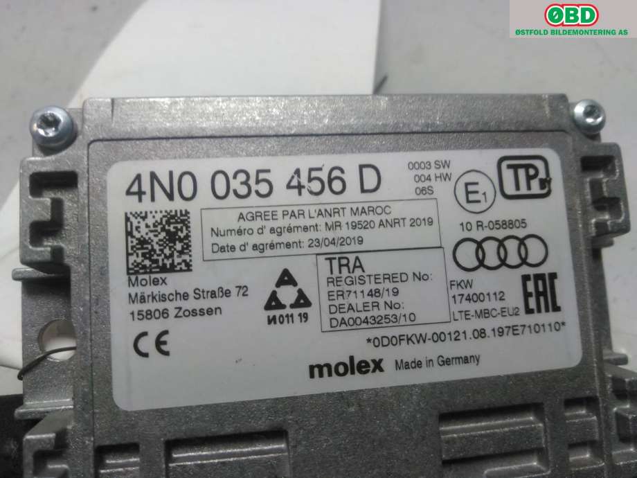 Antenne forsterker til Audi e-tron 2018-->>  (AUDI|4N0 035 456 D|)