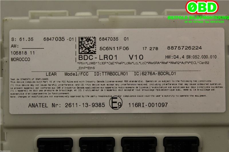 Styreenhet diverse til BMW i3 2013-2022  (BMW I I3|61355A402F9||61356847035)