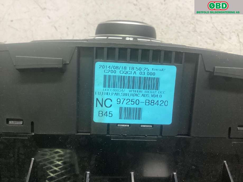 Varmeapparat betjening til Hyundai Santa Fe 2012-2020 (Type III) (HYUNDAI|97250B84204X||97250B8420)
