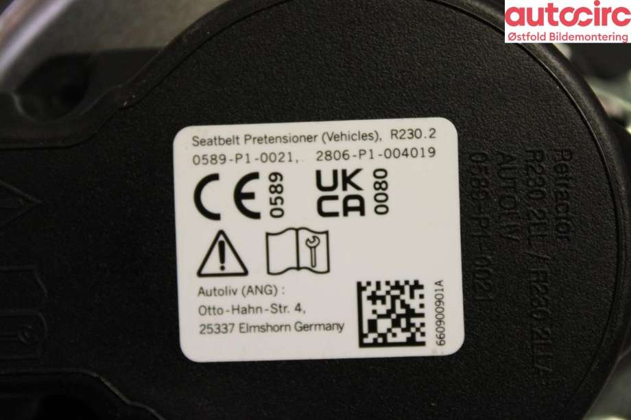 Airbag beltestrammer til Nissan Ariya 2022-->>  (NISSAN|86885-5MS4A|)