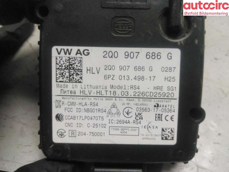 Sensor radar til Škoda Enyaq 2021-->> (SKODA|2Q0 907 686 G|)