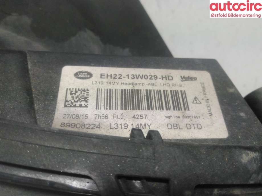 Frontlykt høyre halogen til Land Rover Discovery 2009-2017 (Type IV)  (LAND-ROVER|LR052380|)