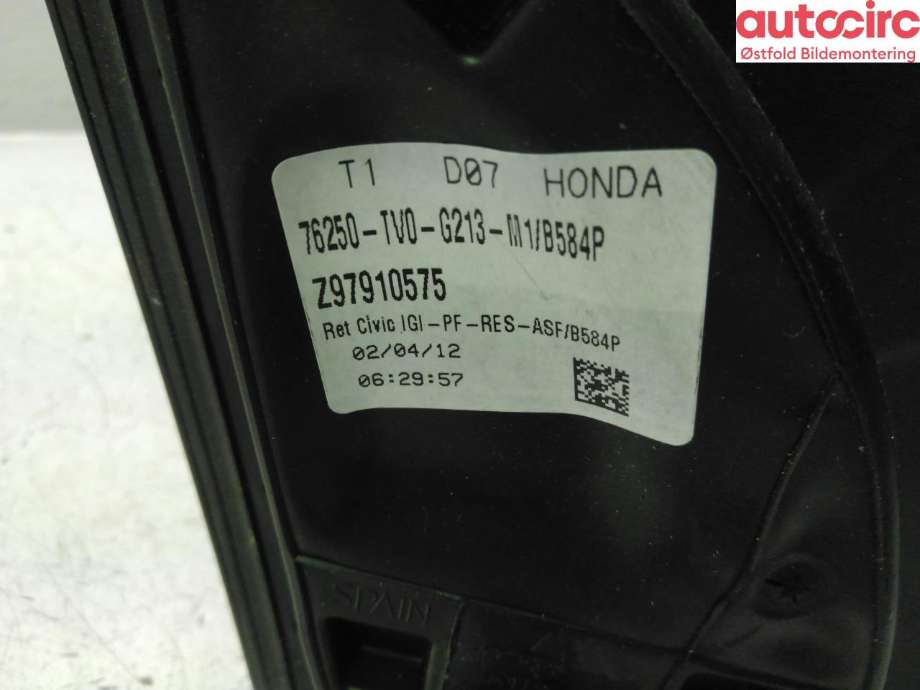 Speil venstre til Honda Civic 2012-2015 (Type IX, Fase 1) (HONDA|)