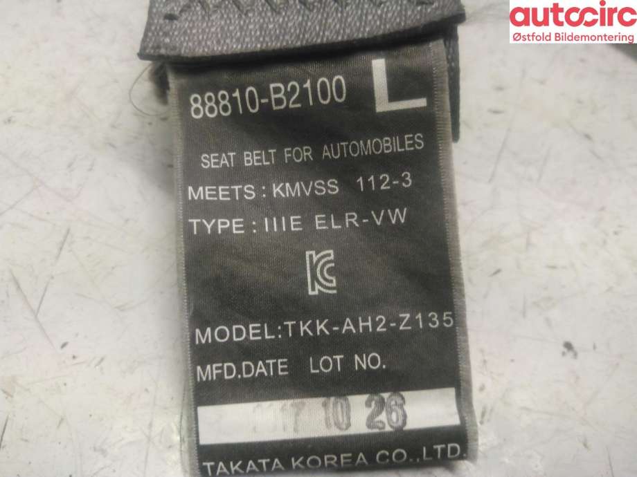 Airbag beltestrammer til Kia Soul 2014-2019 (Type II)  (KIA|88810B2100GA6|)