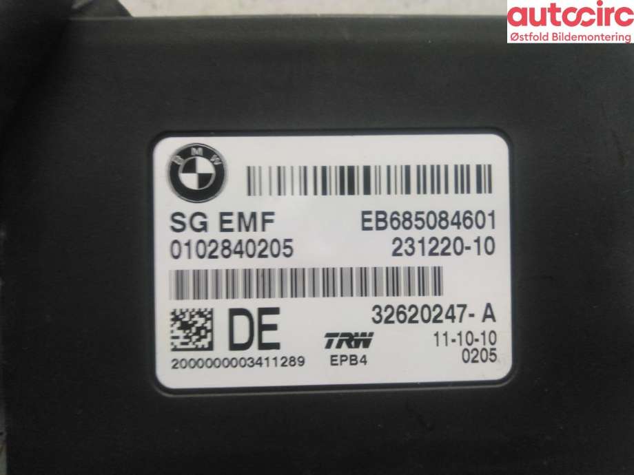 Styreenhet elektrisk parkbrems (EPB - Electric Parking Brake) til BMW 5-Serie 2010-2017 (F10/F11) (F10/F11) (BMW|34 43 6 887 358|)