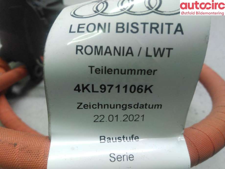 Kabel høy volt (HV) hybrid til Audi e-tron 2018-->> (AUDI|4KL 971 106 K|)