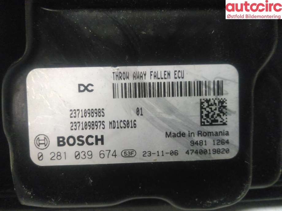 Styreenhet motor til Dacia Duster 2018-2024 (Type II)  (DACIA||237109898S)