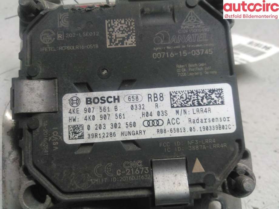 Sensor radar til Audi e-tron 2018-->> (AUDI|4KE 907 561 B|)