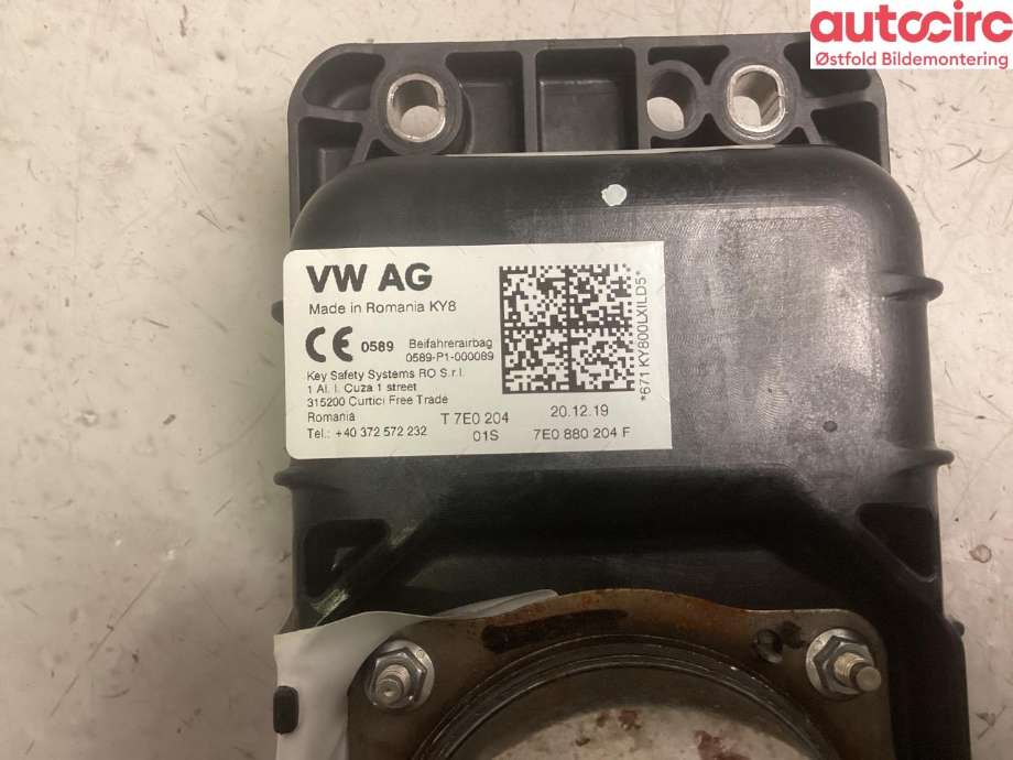 Airbag passasjer til VW Caddy 2015-2020 (Type III, Fase 3)  (VOLKSWAGEN|7E0 880 204 G|)