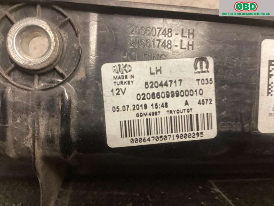 Baklykt venstre til Fiat Doblo 2010-->> (Type II)  (FIAT|52044717|)