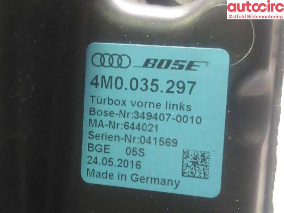 Bilstereo høyttaler til Audi Q7 2015-->> (Type II) (AUDI|4M0 035 297|)