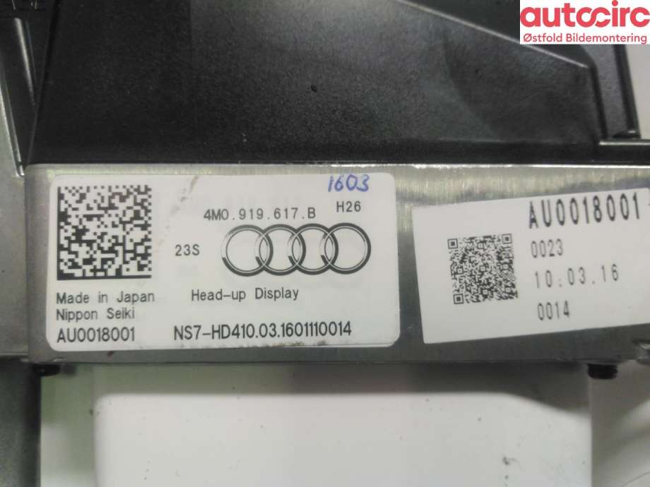 Instrumentpanel til Audi Q7 2015-->> (Type II)  (AUDI|4M0 919 617 B|)