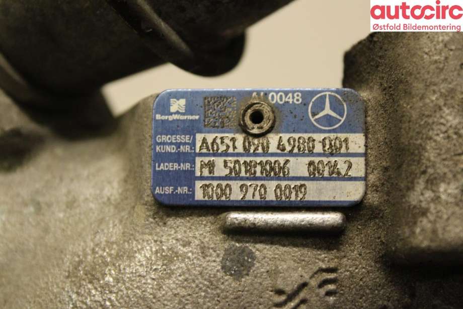Turbo til Mercedes E-Klasse 2009-2013 (Fase 1) (W212) (W212) (MERCEDES|A 651 090 49 80|)