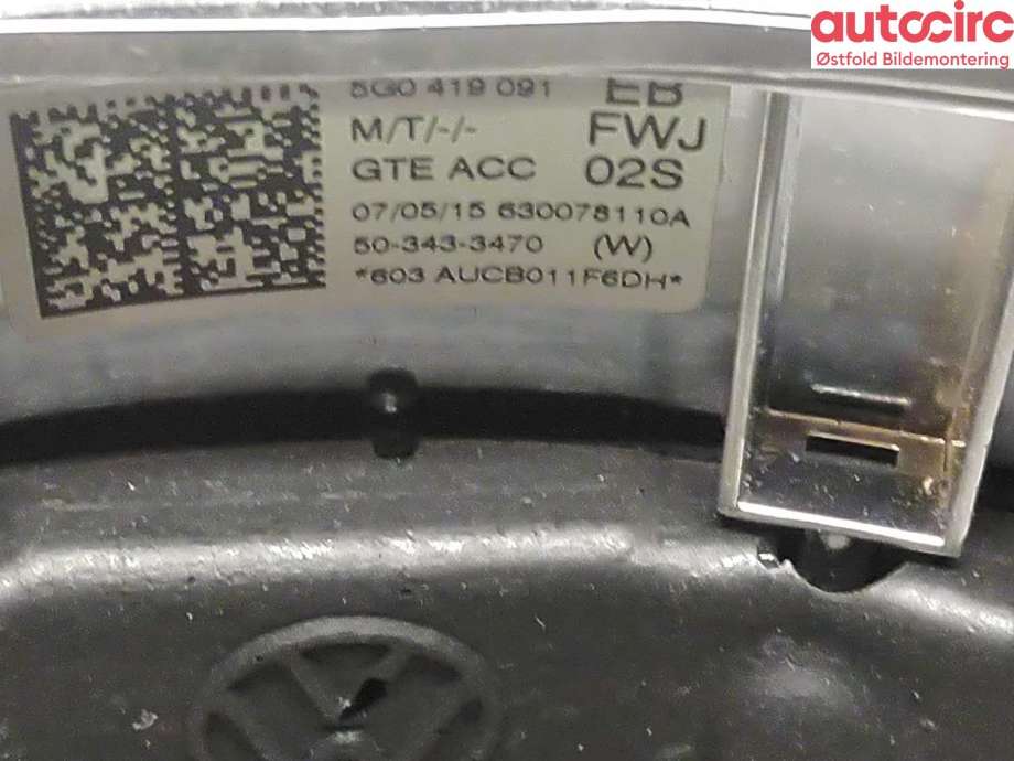 Ratt til VW e-Golf 2014-2017 (Fase 1)  (VOLKSWAGEN|5G0 419 091 EB|)