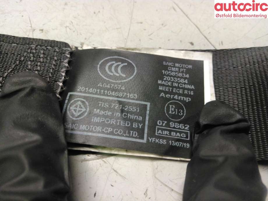 Airbag beltestrammer til MG ZS EV 2019-2021 (Type I, Fase 1) (MG SZ EV|)