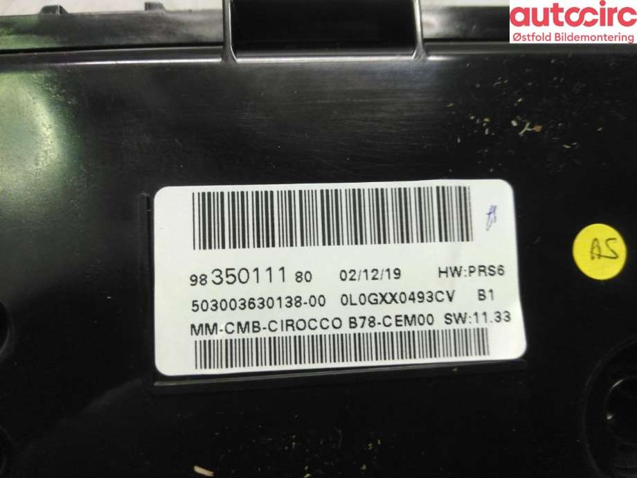 Instrumentpanel til Citroën C4, Spacetourer 2019-->>  (CITROEN|)